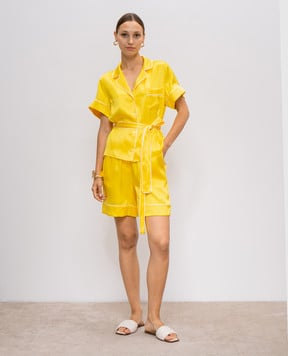 Dolce&Gabbana Yellow silk blouse F5S23TFU1NU