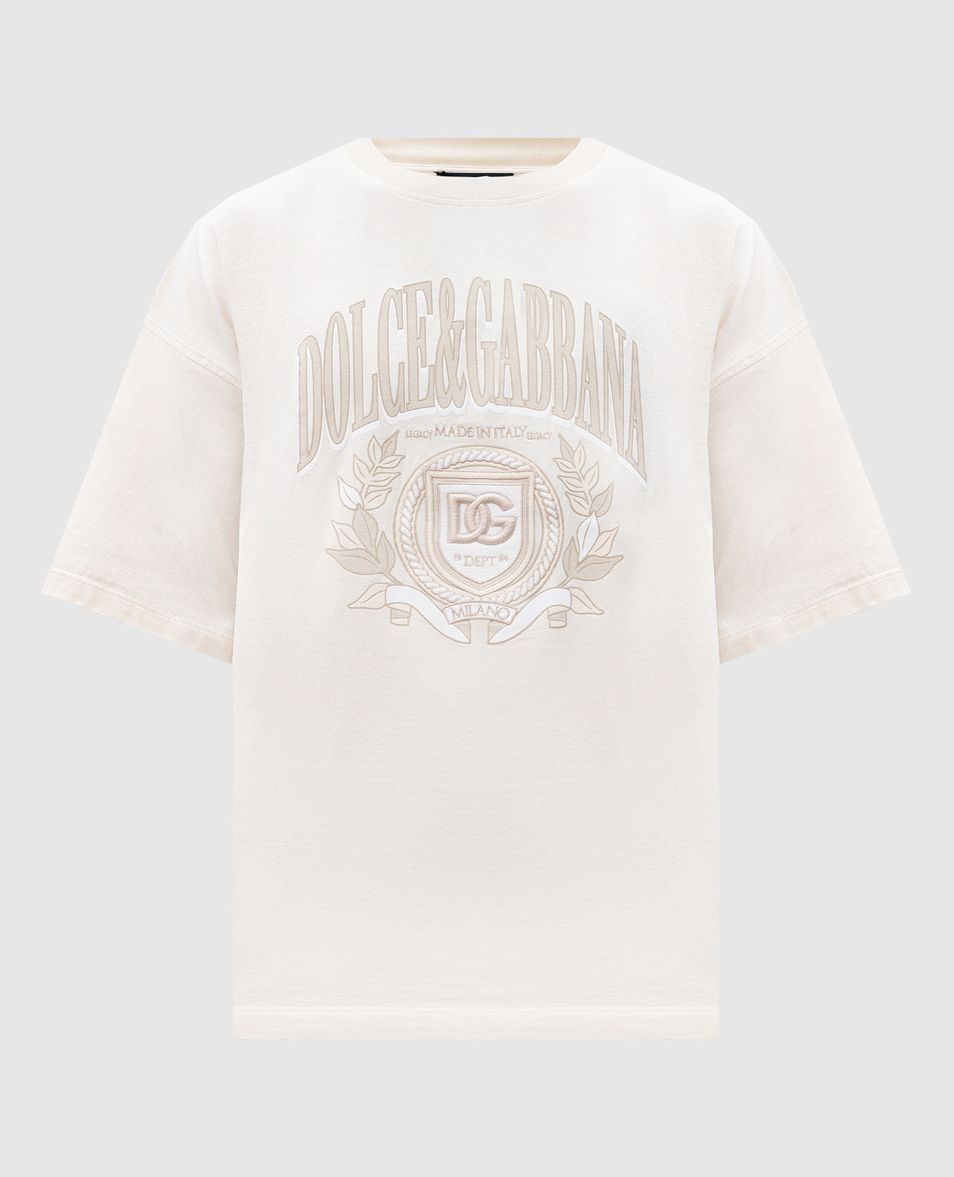 

Beige T-shirt with heraldic logo Dolce&Gabbana