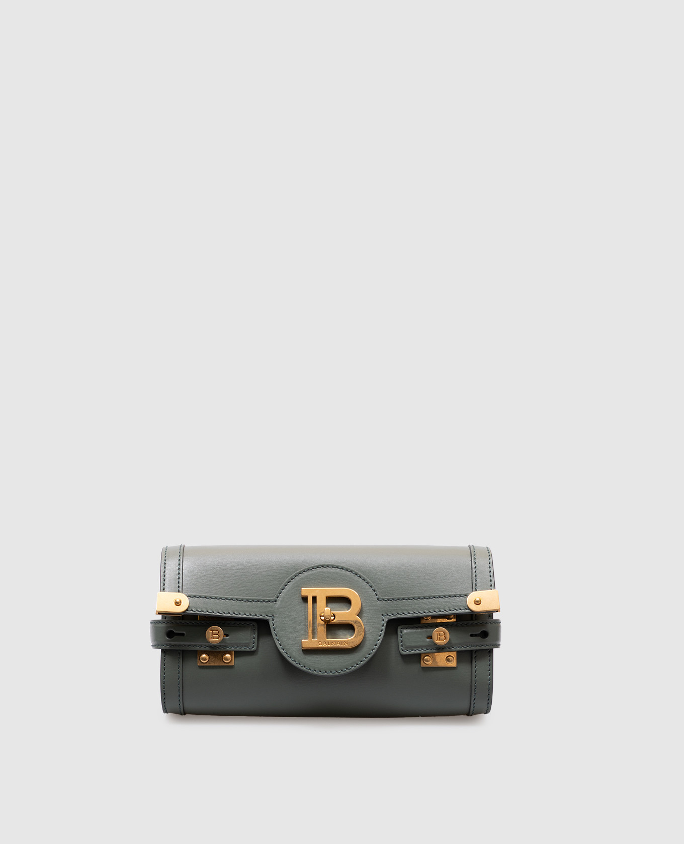

B-Buzz 23 Green Leather Crossbody Bag with Metal Logo Monogram Balmain
