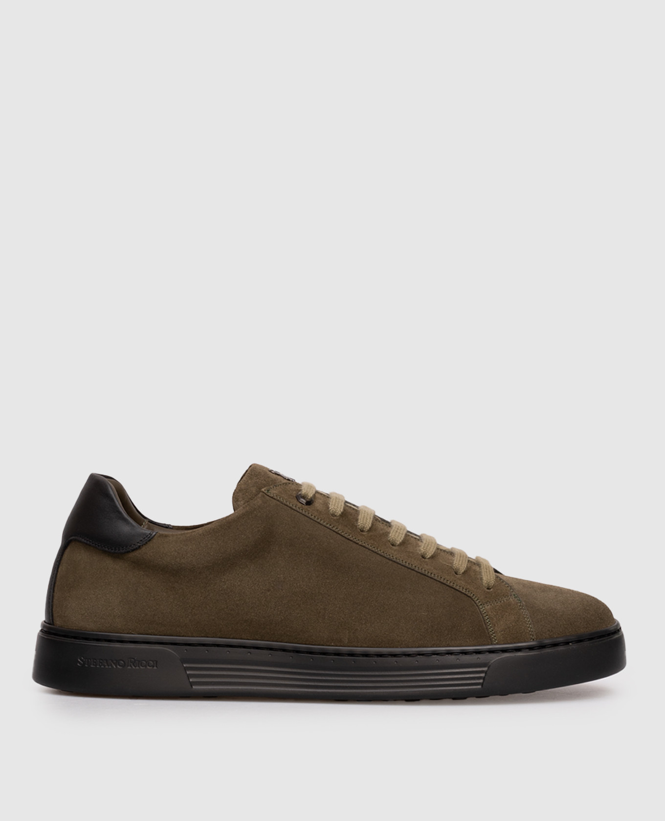 Khaki suede sneakers Stefano Ricci