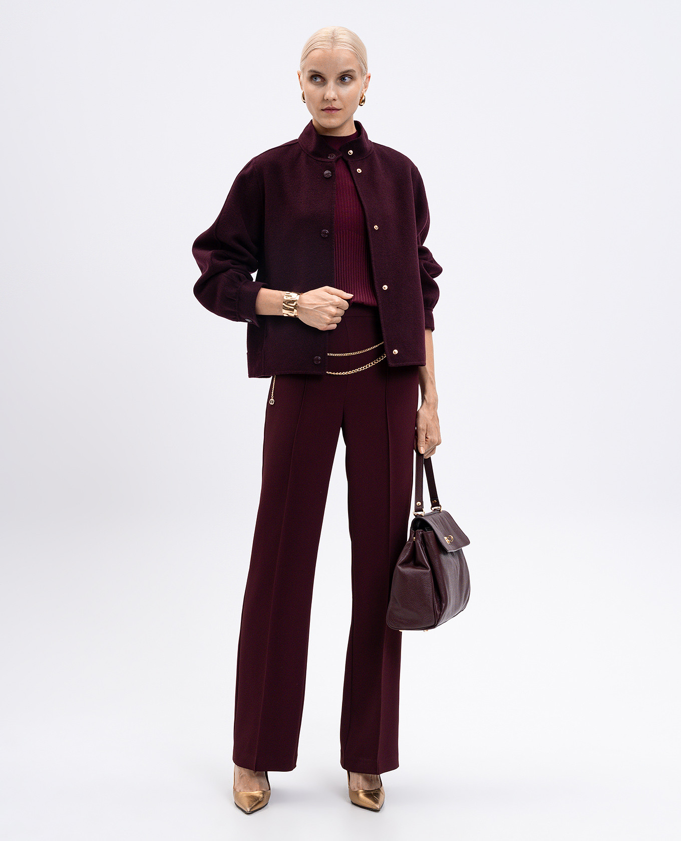 

Burgundy jacket with wool Twinset