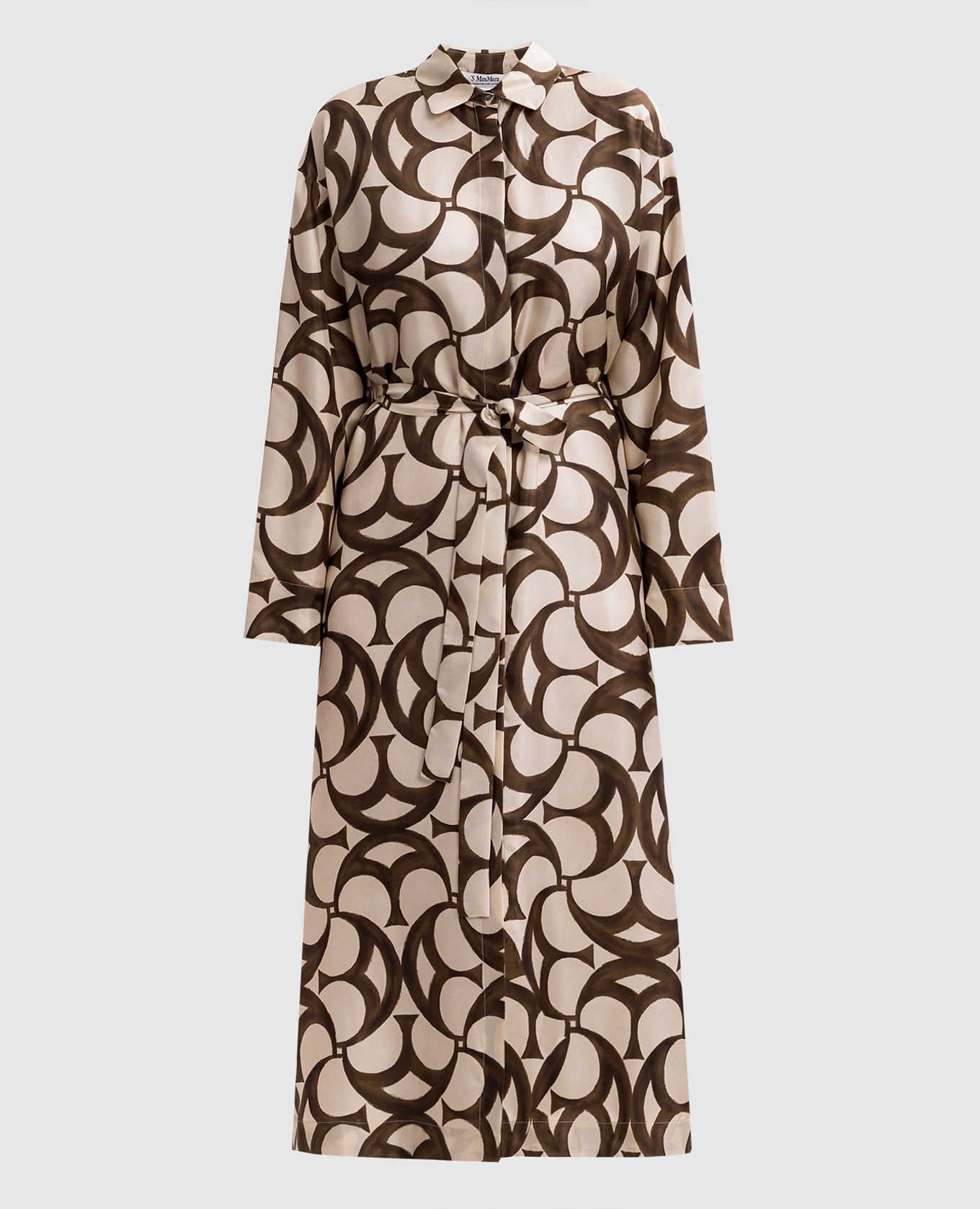 

ILEANA beige printed silk shirt dress Max Mara
