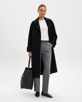Heresis Black cashmere coat M11120I560