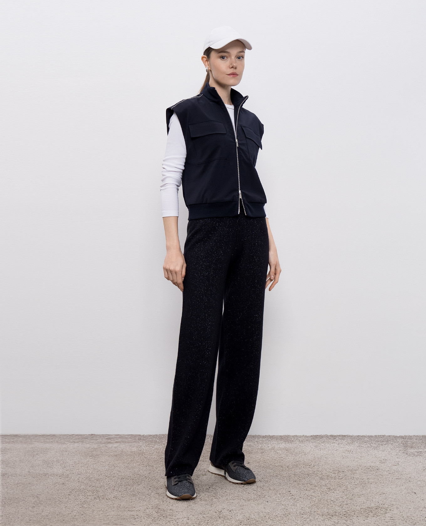 

Blue wool and cashmere pants with lurex Peserico