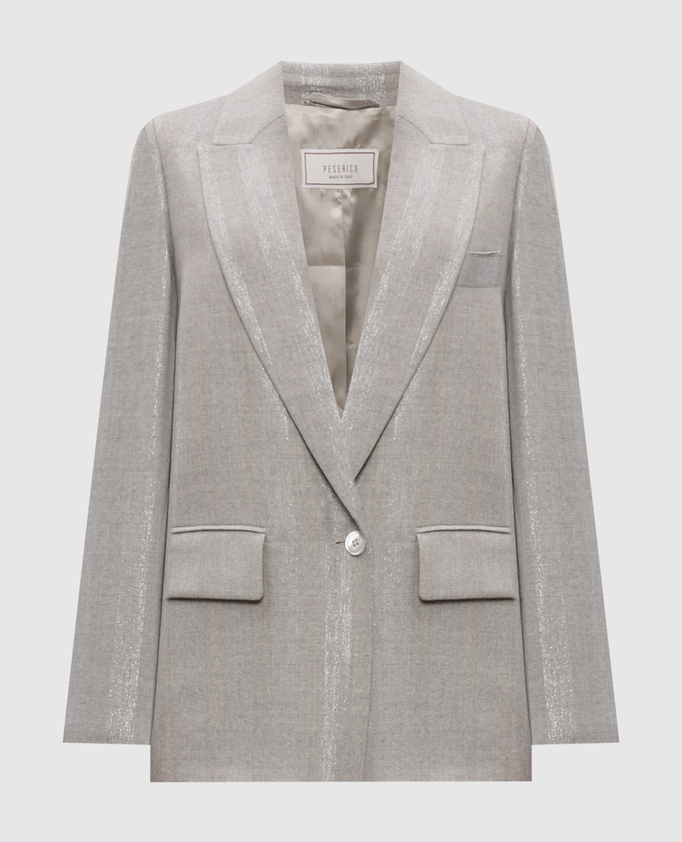 Gray striped wool jacket Peserico