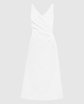 Ermanno Scervino White midi dress with drapery D462Q328OWQ