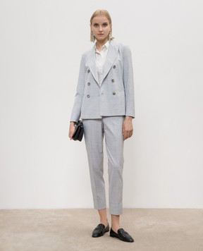 Peserico Gray double-breasted jacket with wool and lurex S0190106467