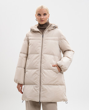 Be Florence Beige down jacket with logo FB2581
