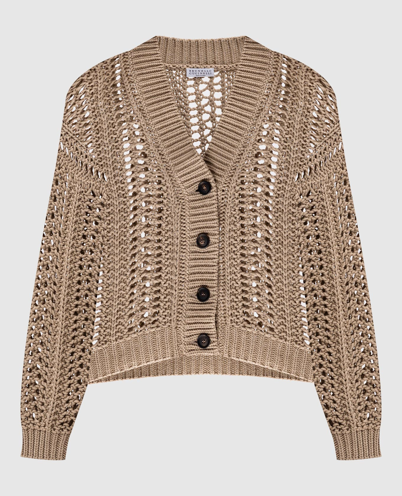 

Beige openwork cardigan Brunello Cucinelli