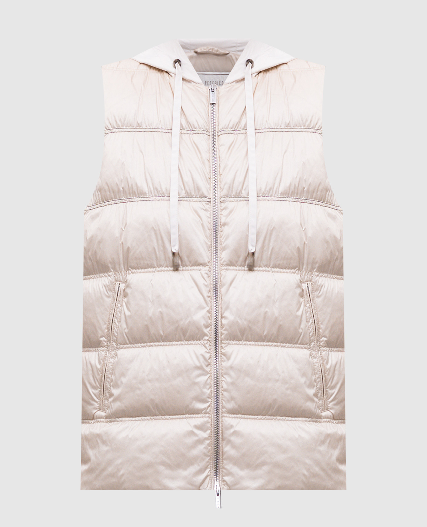 

Beige down vest with monil chain Peserico