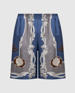 Versace Blue Cameo silk shorts 10024761A14187
