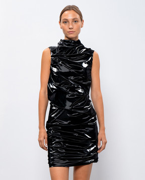 Alexander McQueen Black mini dress with drape 808396QLADT