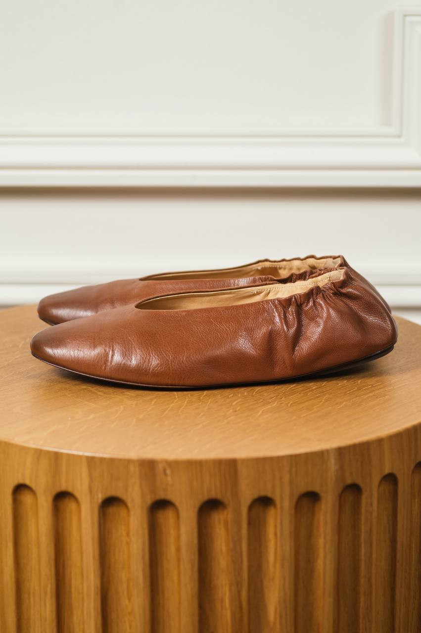 

Strascico Ballerina brown leather ballet shoes Marsell