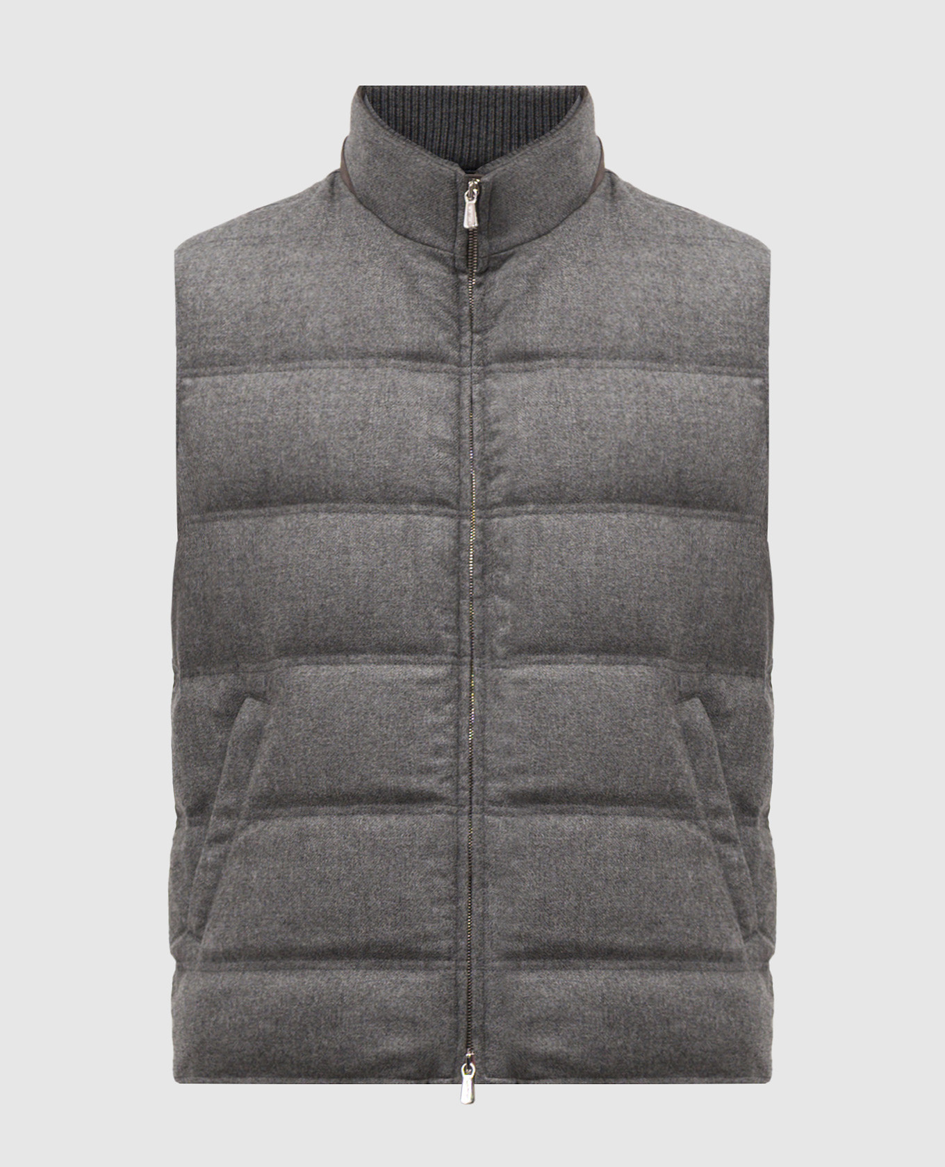 

Grey down quilted wool and cashmere vest Enrico Mandelli