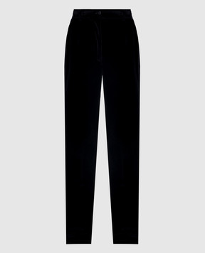 Dolce&Gabbana Black velvet pants with stripes FTC71TFUVG7