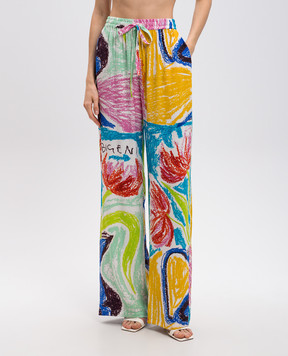 Gary Bigeni QUINN pants made of silk in a floral print QUINN