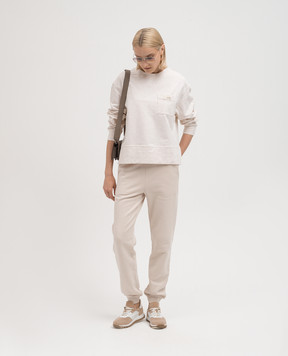 Peserico Beige sweatshirt with logo patch S12501J00D02347