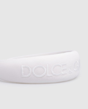 Dolce&Gabbana Children's white headband with logo embroidery LB3L54G7NYS