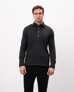 Brunello Cucinelli Gray cashmere polo shirt M22203105