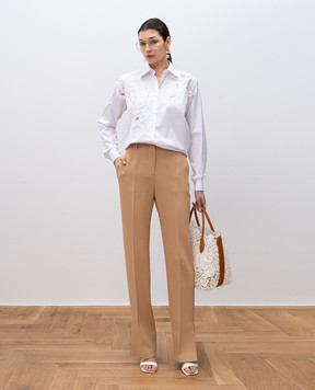 Ermanno Scervino White blouse with floral applique D462K391BQP