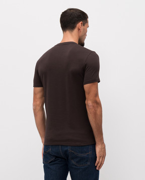 Tom Ford Brown T-shirt with logo patch T4M081040