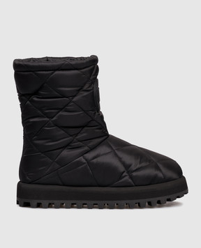 Dolce&Gabbana Black quilted boots with logo CT1096AQ075