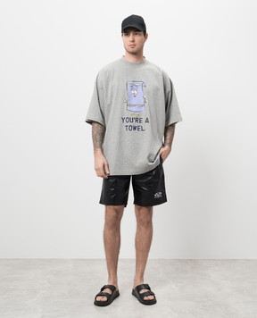 Vetements Gray T-shirt with You're a Towel print UA66TR615Gm