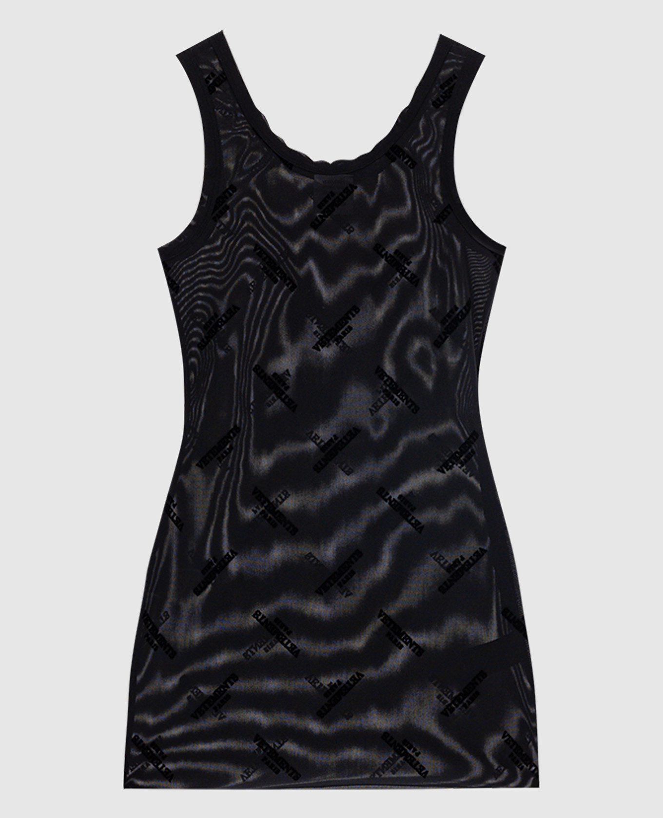 Black mini dress with textured logo Vetements