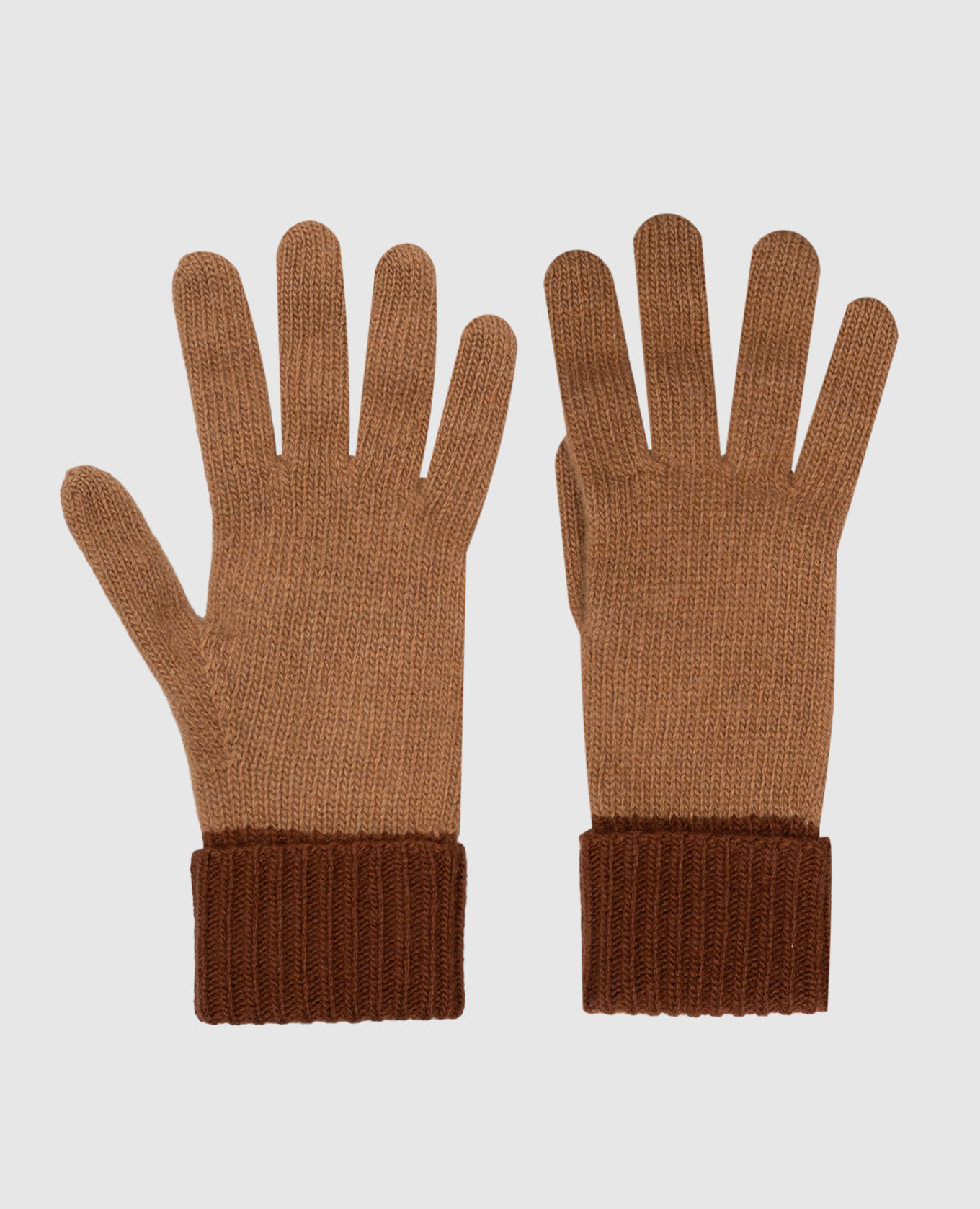 

Brown wool gloves with embroidered monogram logo Valentino