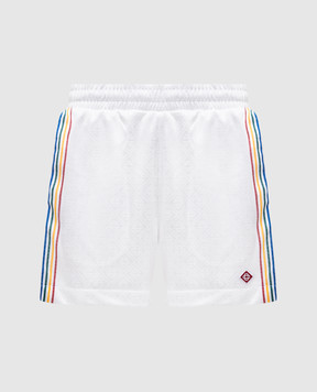 Casablanca White shorts with logo patch WPS25JTR22501