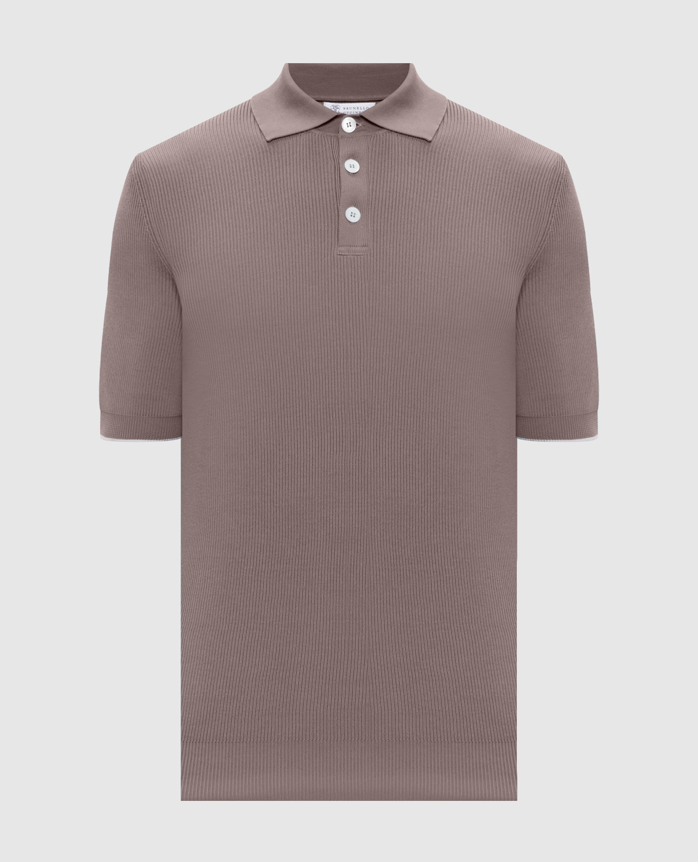 

Brown ribbed polo shirt Brunello Cucinelli