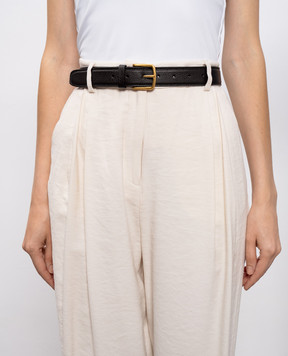 Babe Pay Pls Black embossed leather belt with gold buckle 0C003