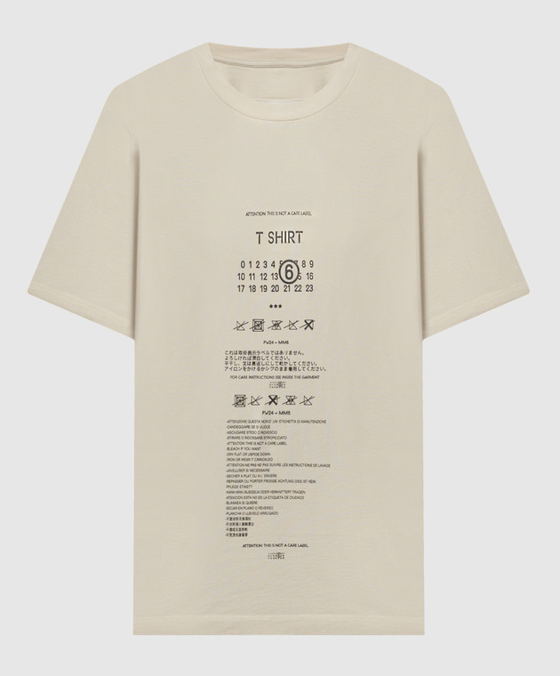 Maison Margiela MM6 - Beige t-shirt with Care Label print