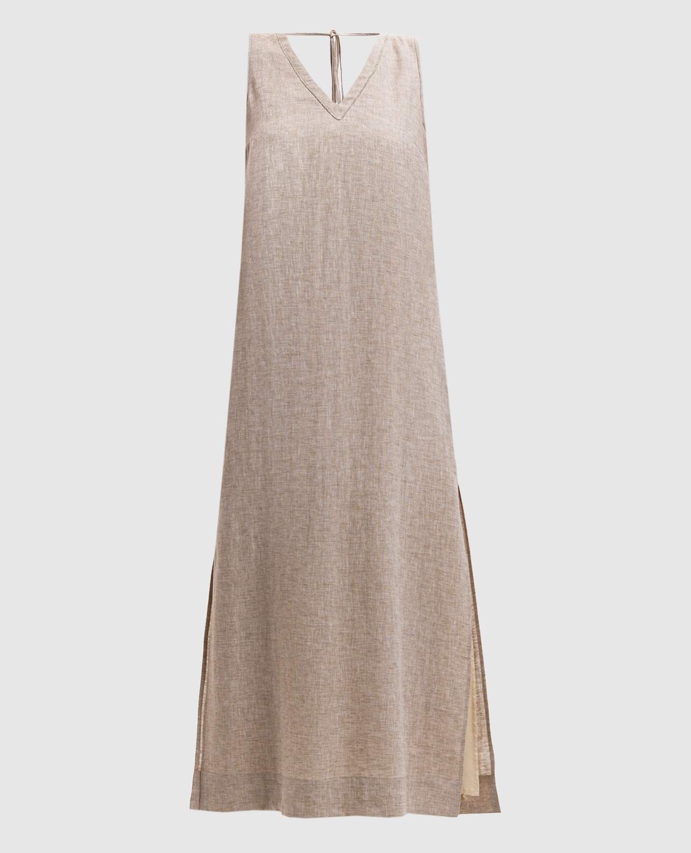 

Beige linen dress with slits Peserico