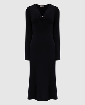 Twinset Black midi dress with logo 252TP3140