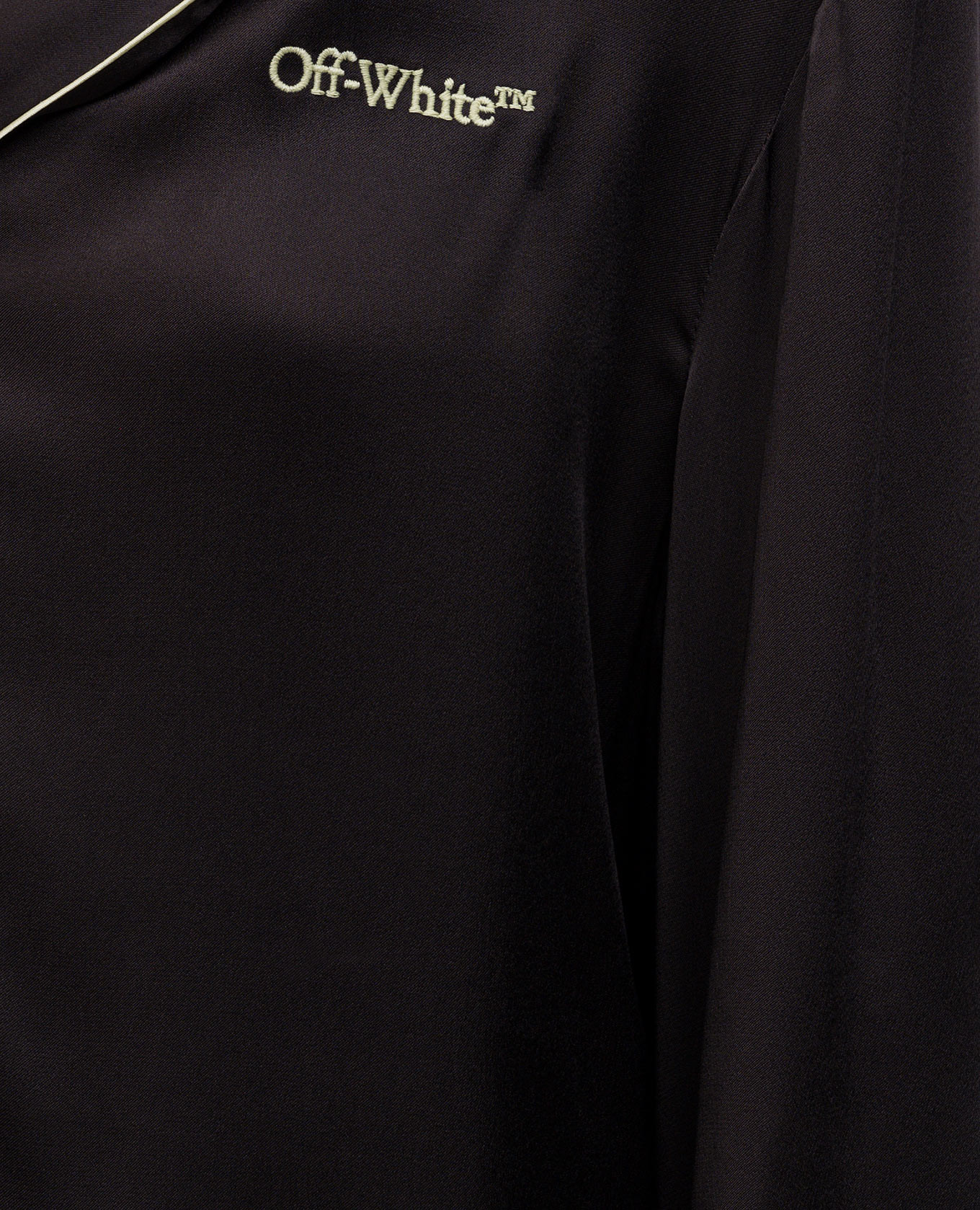 Brown silk blouse with logo embroidery Off-White 5
