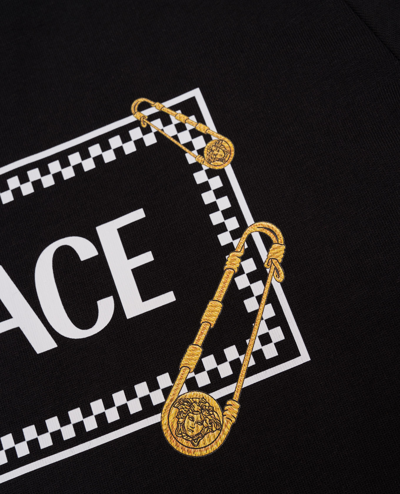 

Children's black T-shirt with logo Versace