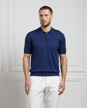 Cashmere&Whiskey Purple polo shirt with silk and cashmere FS04