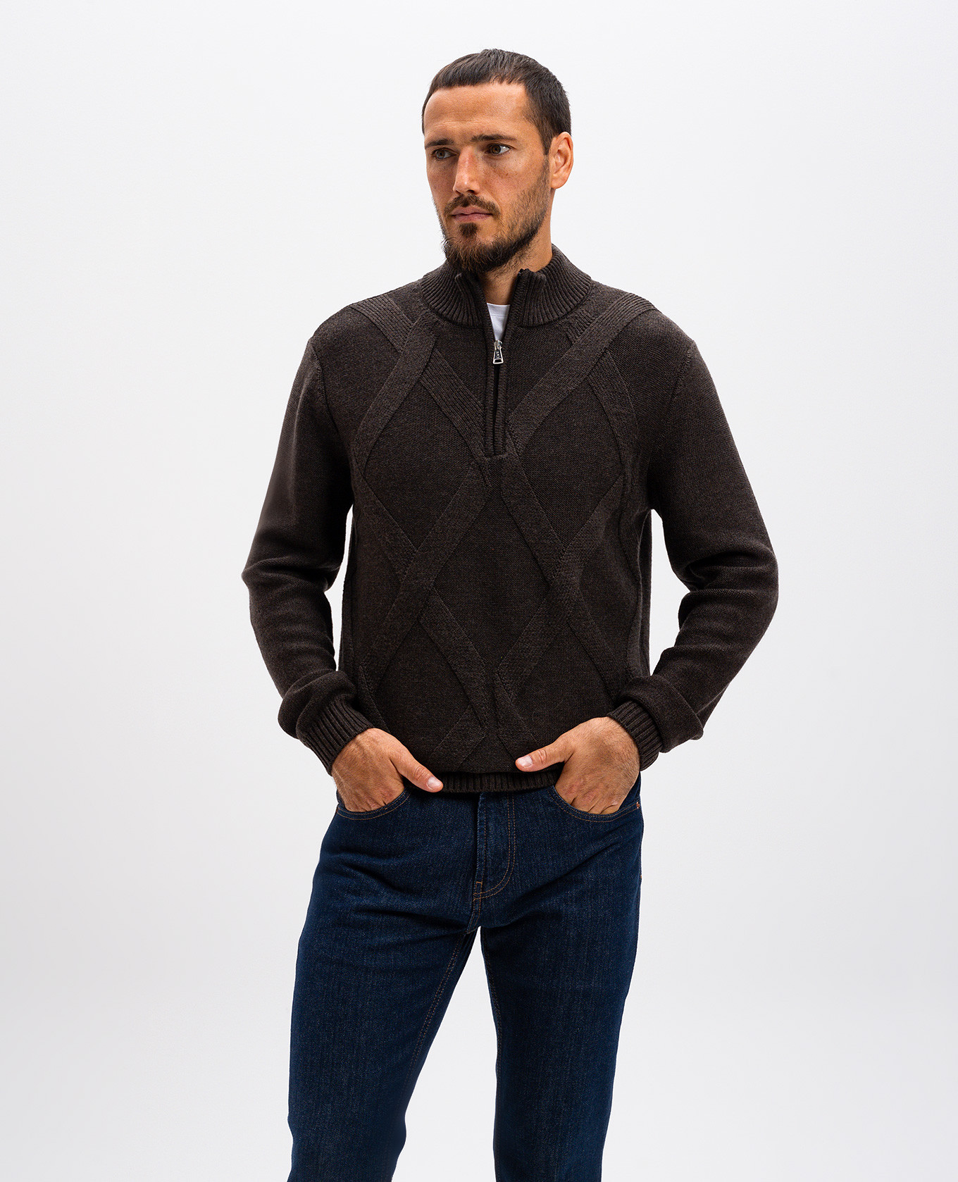 

Brown patterned merino wool sweater Cashmere&Whiskey