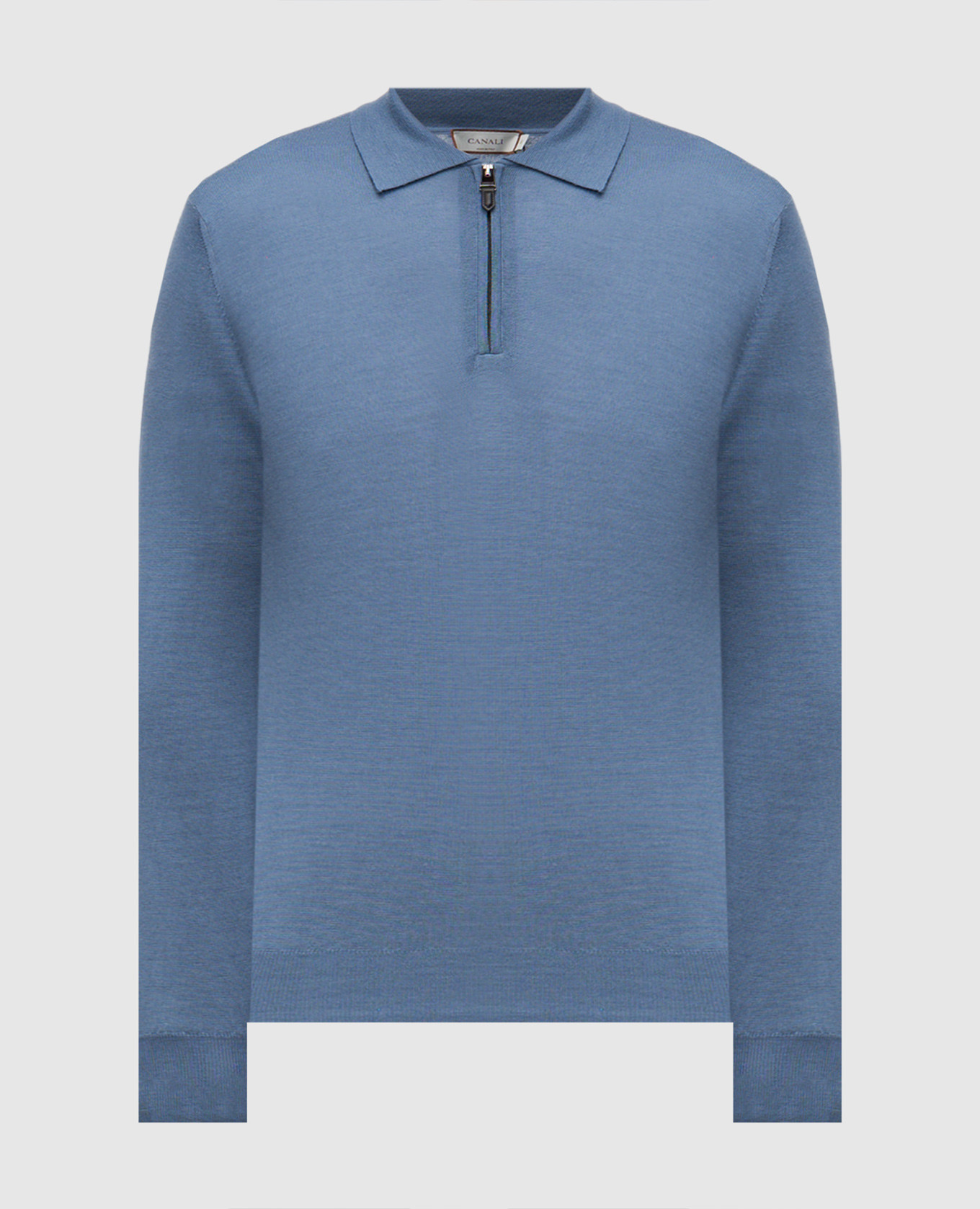 

Blue wool polo shirt Canali, Light blue