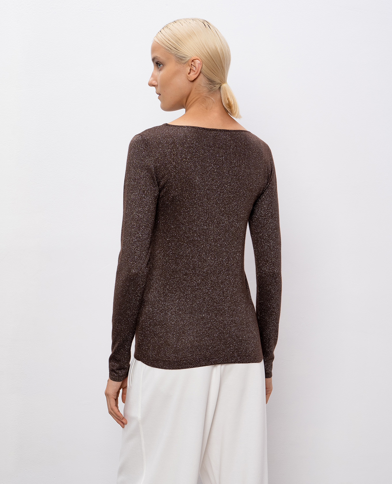

Brown cashmere and silk lurex jumper Brunello Cucinelli