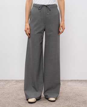 Max Mara DENARO grey wool flared trousers DENARO