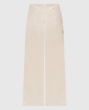 Heliot Emil Beige pants with a metal element M10185