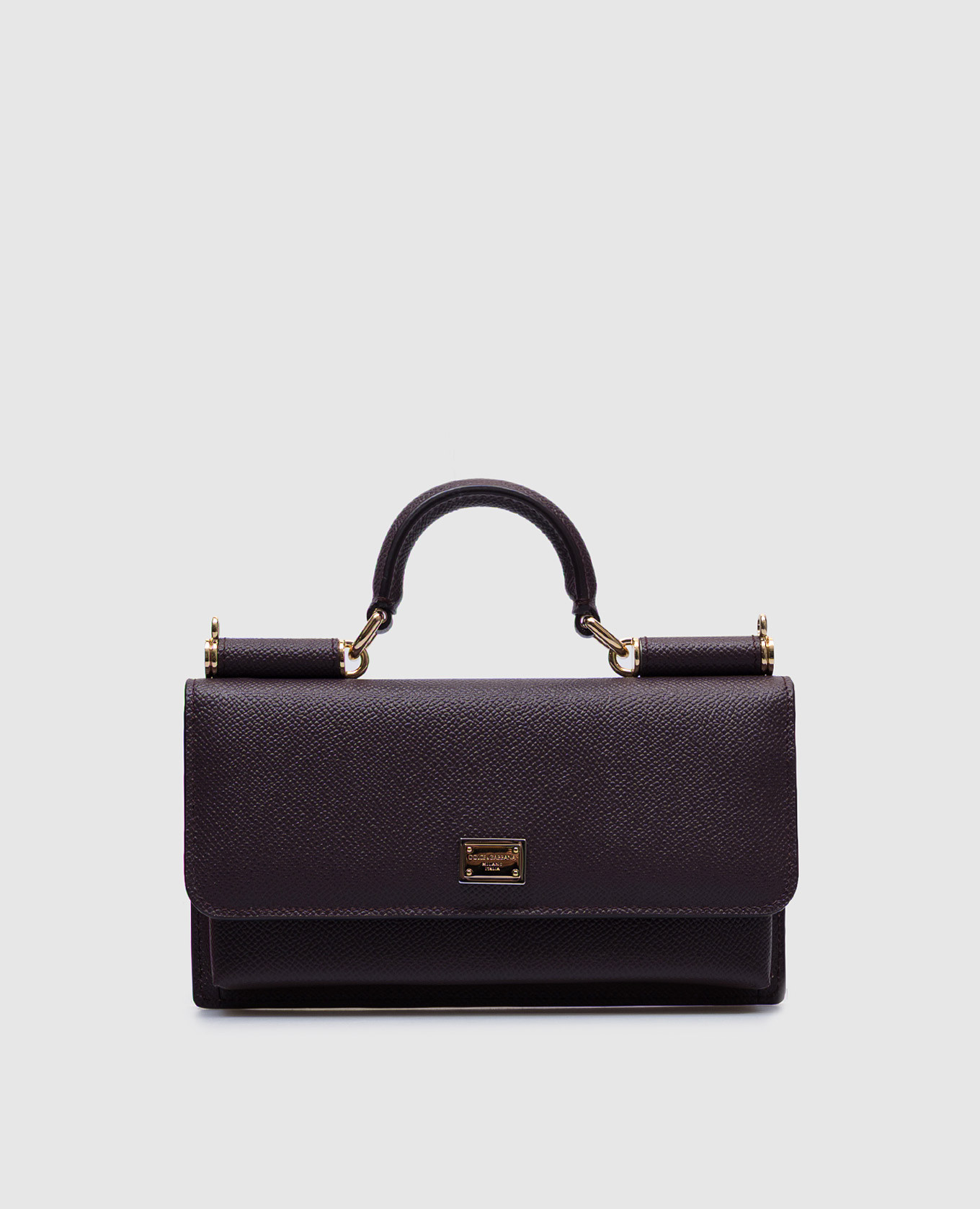 

Purple leather cross-body bag with logo Dolce&Gabbana, Violet