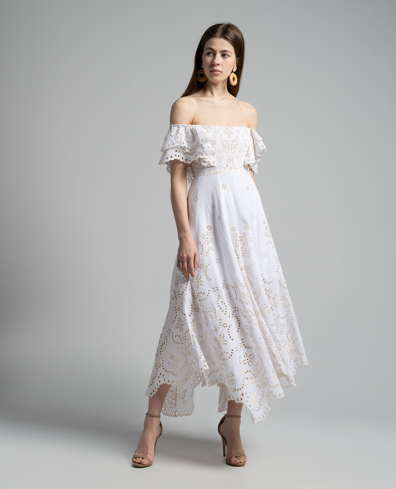 Sheen white midi dress with embroidery Charo Ruiz 2