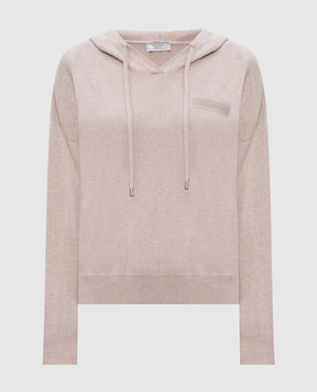 Peserico Beige wool, silk and cashmere hoodie A99299F129283A