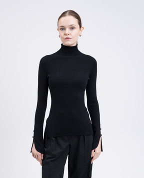 PROENZA SCHOULER Belle black silk and cashmere turtleneck R2537348KS052