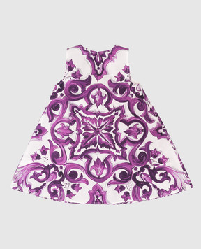 Dolce&Gabbana Children's purple dress with Majolica print L24DH5HH5EN