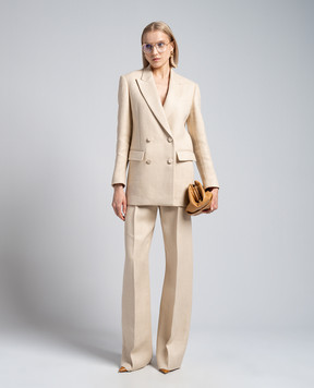 Valentino Beige double-breasted linen jacket 4B0CE3K06D2
