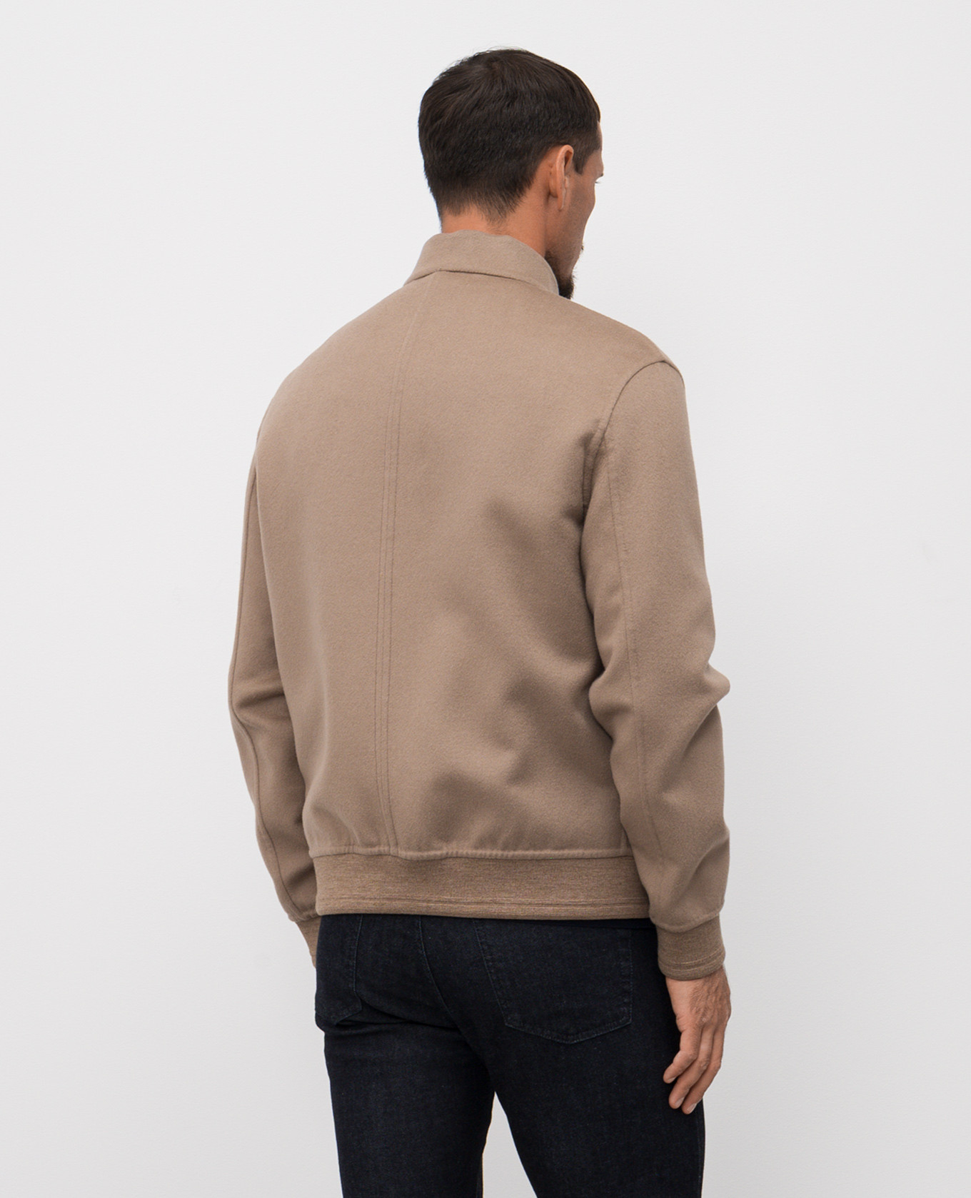 

Brown wool and cashmere bomber jacket with removable vest Canali